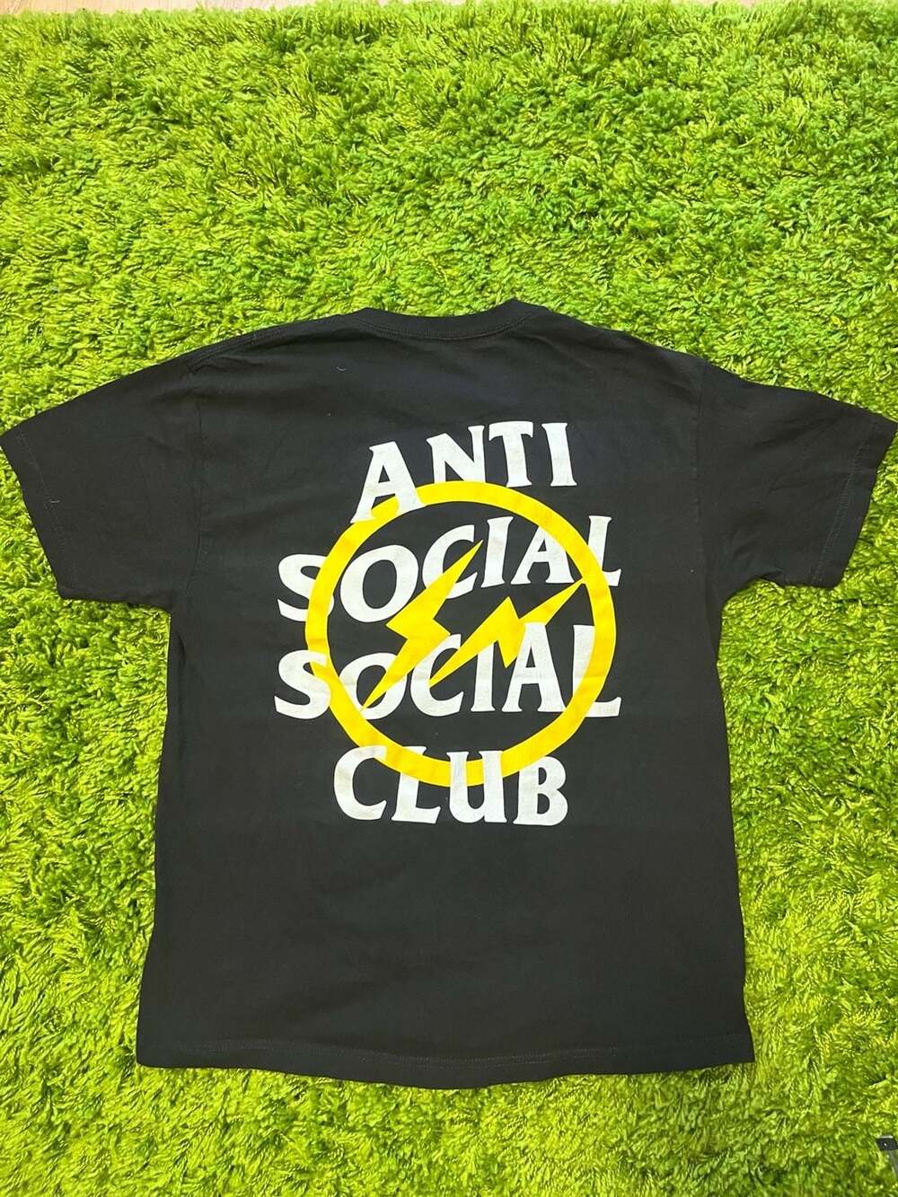 Anti Social Social Club x Fragment Design Yellow Bolt Tee Black